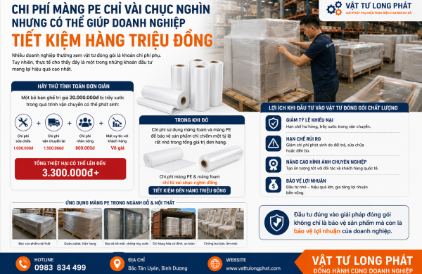 Chi Phí Màng PE Chỉ Vài Chục Nghìn Nhưng Có Thể Giúp Doanh Nghiệp Tiết Kiệm Hàng Triệu Đồng